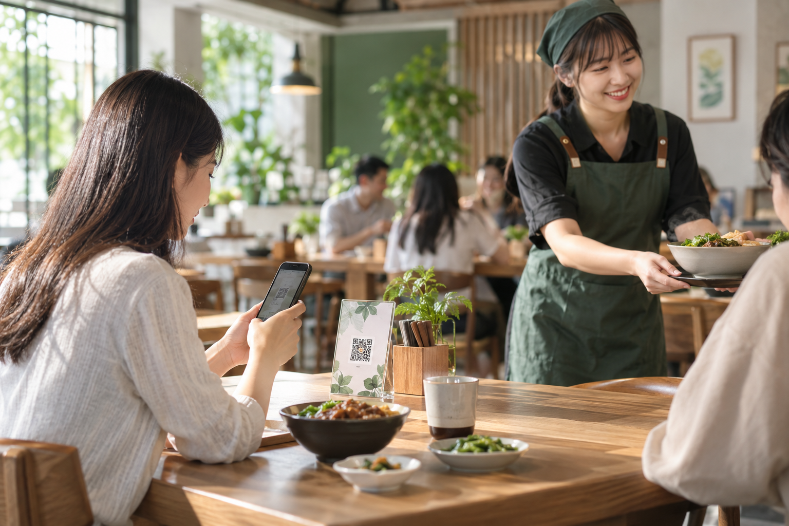 掃碼點餐真人情境示意圖