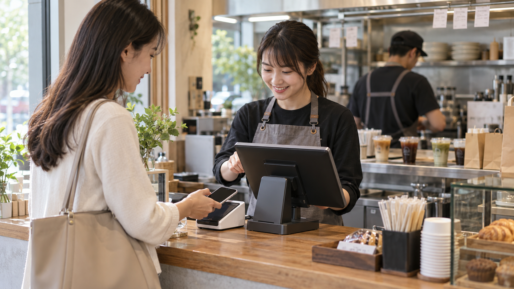 門市收銀真人情境示意圖